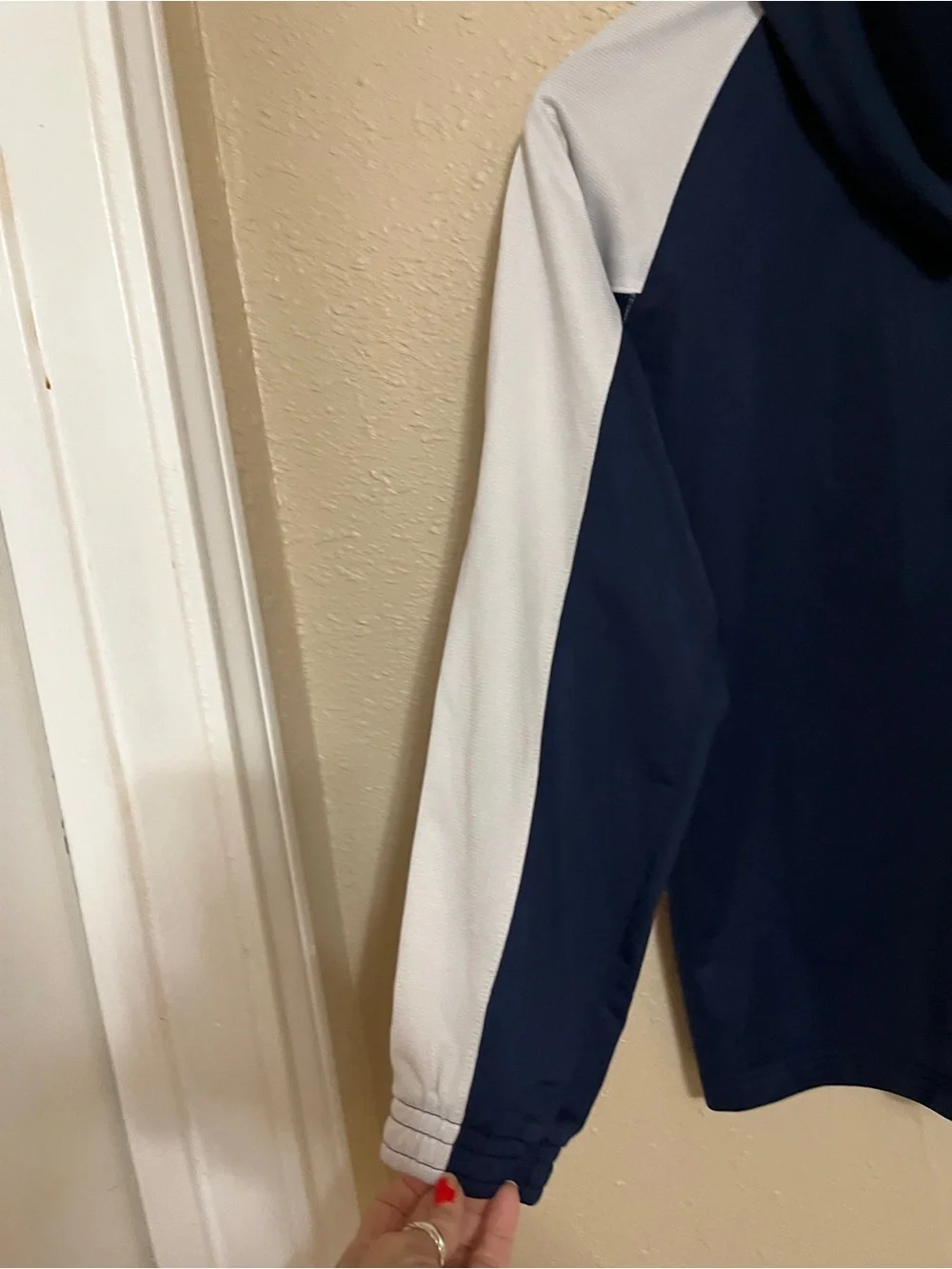 Jordan Youth Boys Large Navy and White Full-Zip Hooded Track Jacket